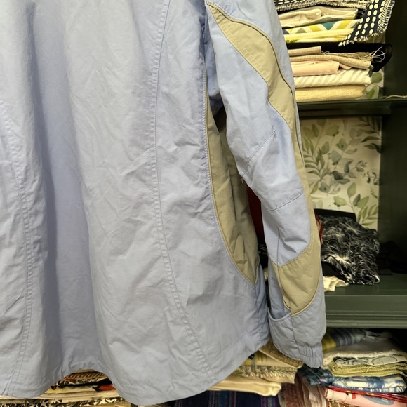 Columbia Womens Bugaboo Jacket M Light Blue Gray Pockets Full Zip Drawstring - Picture 11 of 13